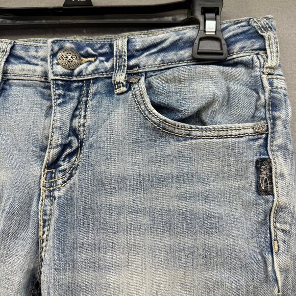 Silver Jean Co Jeans Girls 14 Light Blue Sasha Straight Leg Mid Rise School Jean - Picture 4 of 14